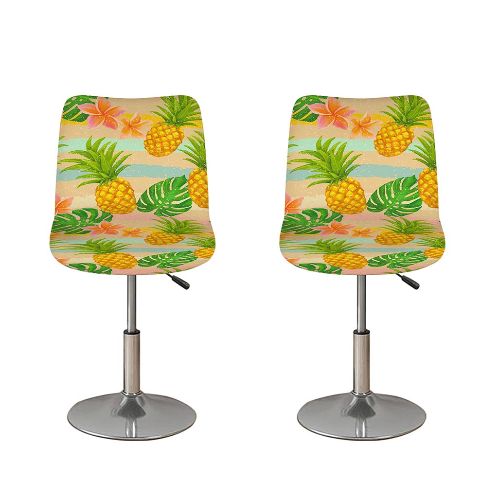 Sand Beach Pineapple Pattern Print Bar Stool Covers