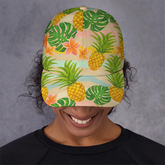 Sand Beach Pineapple Pattern Print Baseball Cap