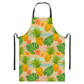 Sand Beach Pineapple Pattern Print Bib Apron With Pocket
