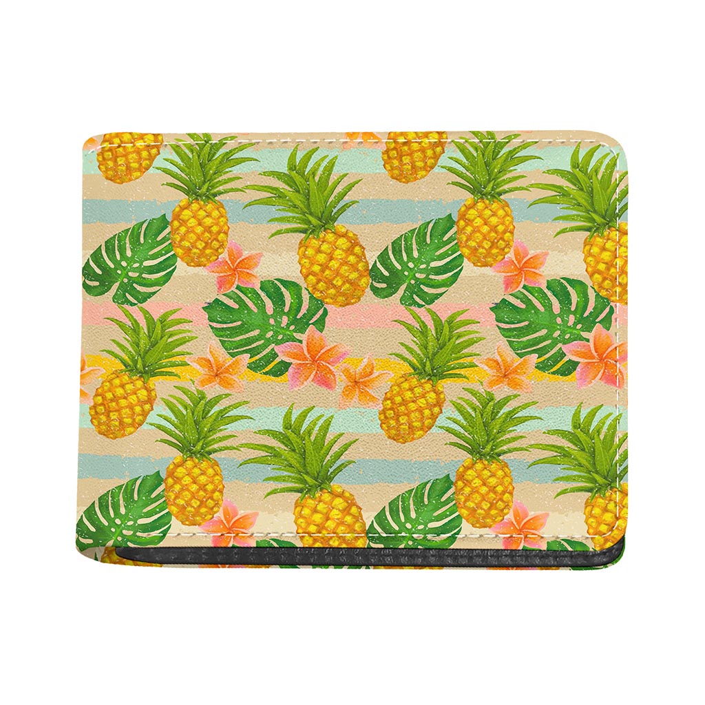 Sand Beach Pineapple Pattern Print Bifold Wallet