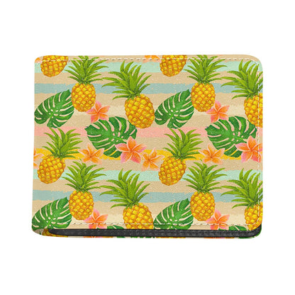 Sand Beach Pineapple Pattern Print Bifold Wallet