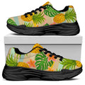 Sand Beach Pineapple Pattern Print Black Chunky Shoes