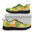 Sand Beach Pineapple Pattern Print Black Running Shoes
