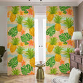 Sand Beach Pineapple Pattern Print Dimout Pencil Pleat Curtains