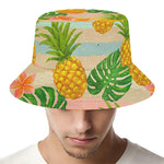Sand Beach Pineapple Pattern Print Bucket Hat