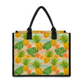 Sand Beach Pineapple Pattern Print Canvas Tote Bag