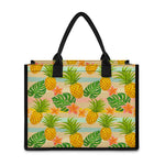 Sand Beach Pineapple Pattern Print Canvas Tote Bag