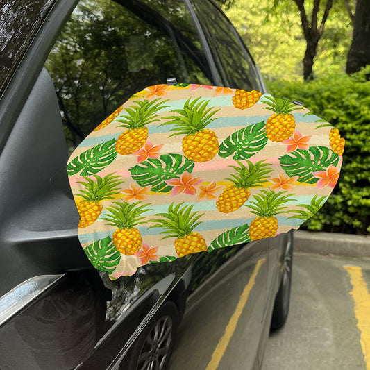 Sand Beach Pineapple Pattern Print Car Side Mirror Covers