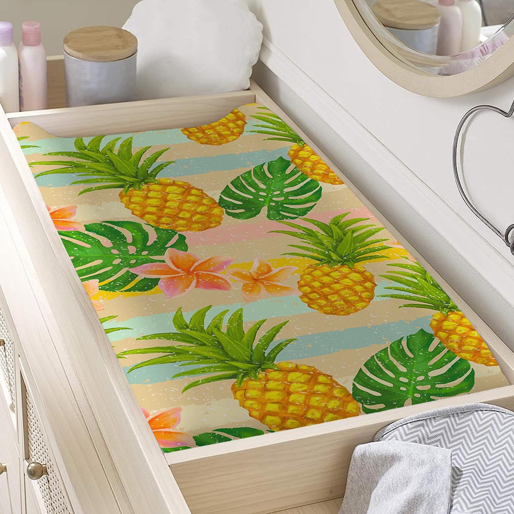 Sand Beach Pineapple Pattern Print Changing Pad Cover