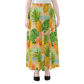 Sand Beach Pineapple Pattern Print Chiffon Maxi Skirt