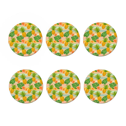 Sand Beach Pineapple Pattern Print Coaster Set
