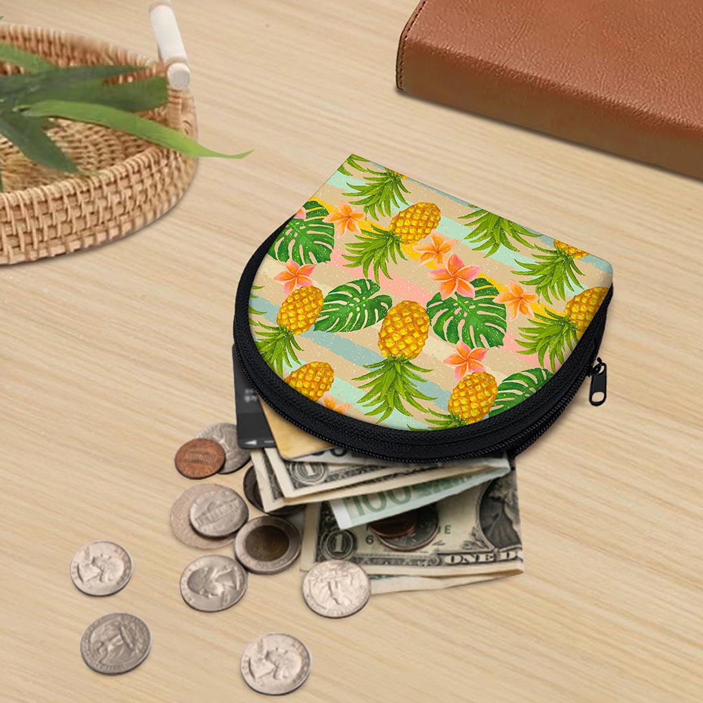 Sand Beach Pineapple Pattern Print Coin Purse