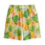 Sand Beach Pineapple Pattern Print Cotton Shorts