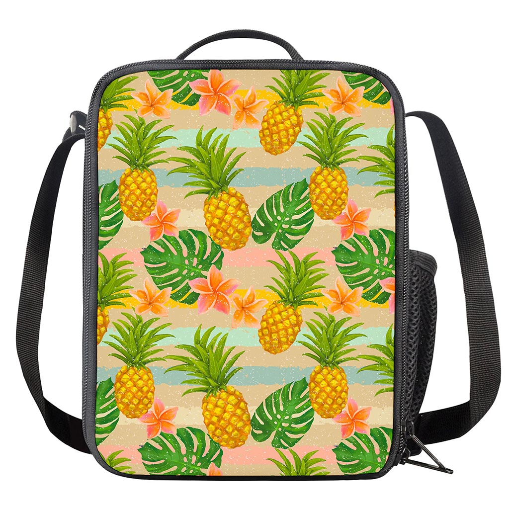 Sand Beach Pineapple Pattern Print Crossbody Lunch Bag