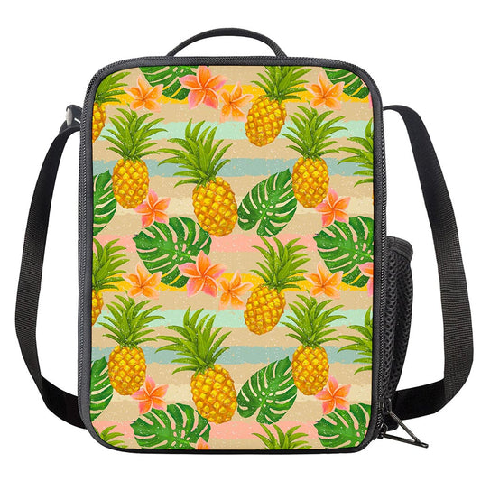 Sand Beach Pineapple Pattern Print Crossbody Lunch Bag