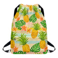 Sand Beach Pineapple Pattern Print Drawstring Backpack