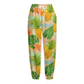 Sand Beach Pineapple Pattern Print Fleece Lined Knit Pants