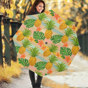 Sand Beach Pineapple Pattern Print Foldable Umbrella