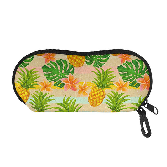 Sand Beach Pineapple Pattern Print Glasses Case