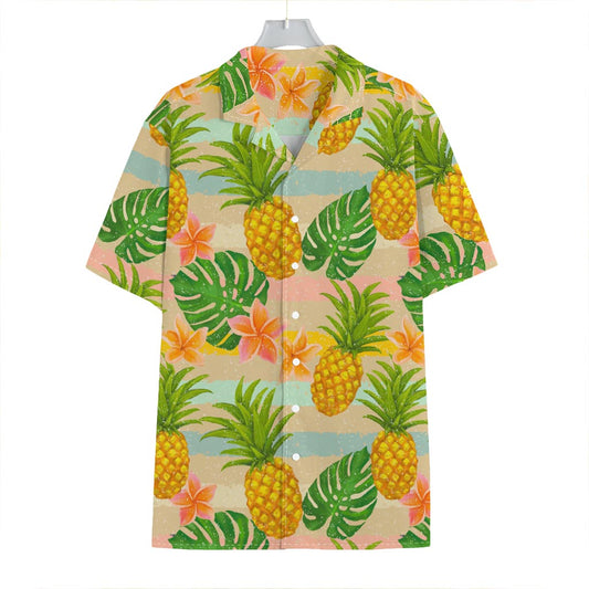 Sand Beach Pineapple Pattern Print Hawaiian Shirt