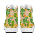 Sand Beach Pineapple Pattern Print High Top Leather Sneakers