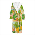 Sand Beach Pineapple Pattern Print Hooded Bathrobe