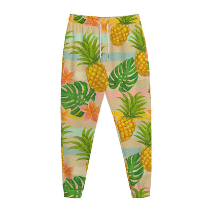 Sand Beach Pineapple Pattern Print Jogger Pants
