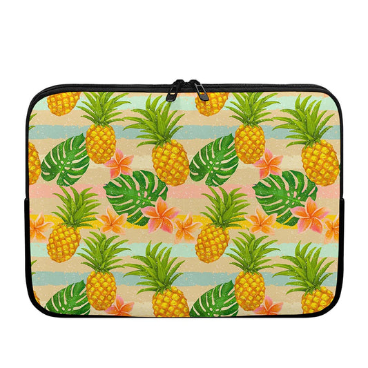 Sand Beach Pineapple Pattern Print Laptop Sleeve