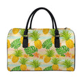 Sand Beach Pineapple Pattern Print Leather Duffel Bag
