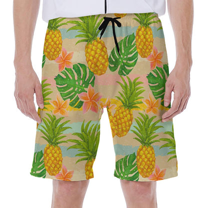 Sand Beach Pineapple Pattern Print Men's Beach Shorts