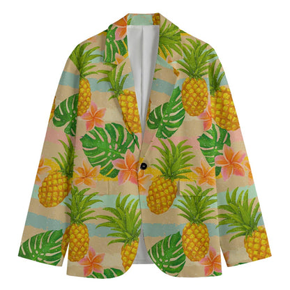 Sand Beach Pineapple Pattern Print Men's Blazer