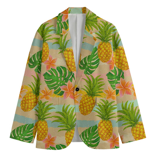 Sand Beach Pineapple Pattern Print Men's Blazer