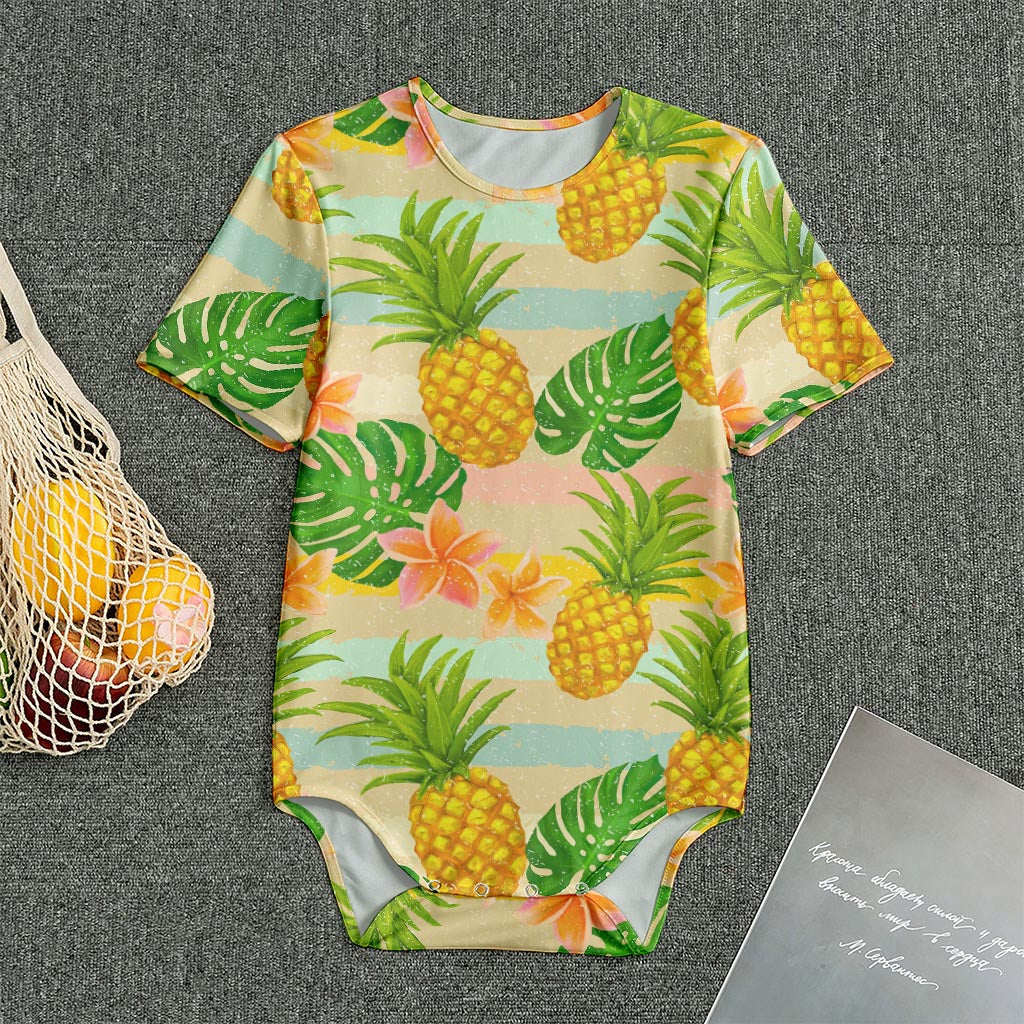 Sand Beach Pineapple Pattern Print Men's Bodysuit