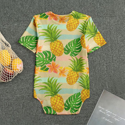 Sand Beach Pineapple Pattern Print Men's Bodysuit