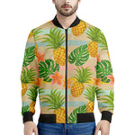 Sand Beach Pineapple Pattern Print Men's Bomber Jacket