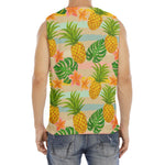 Sand Beach Pineapple Pattern Print Men's Fitness Tank Top