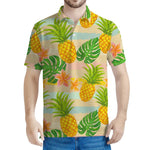 Sand Beach Pineapple Pattern Print Men's Polo Shirt