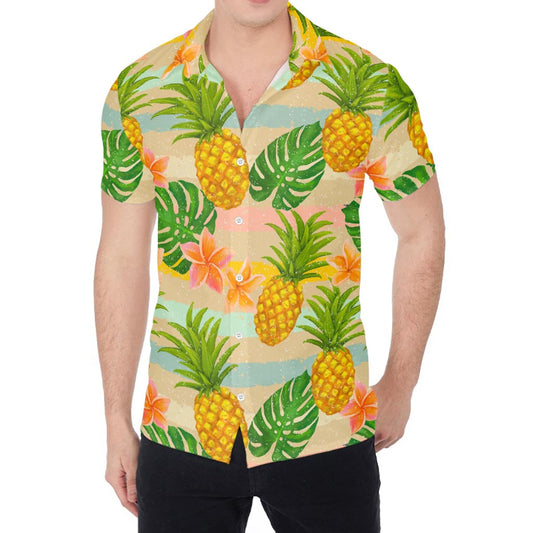 Sand Beach Pineapple Pattern Print Men's Shirt