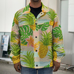 Sand Beach Pineapple Pattern Print Men's Shirt Jacket
