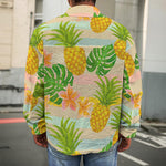 Sand Beach Pineapple Pattern Print Men's Shirt Jacket