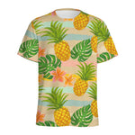 Sand Beach Pineapple Pattern Print Men's Sports T-Shirt