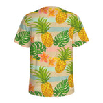 Sand Beach Pineapple Pattern Print Men's Sports T-Shirt