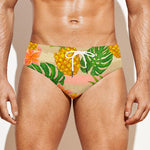 Sand Beach Pineapple Pattern Print Men's Swim Briefs