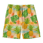 Sand Beach Pineapple Pattern Print Men's Swim Trunks