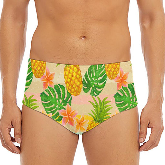 Sand Beach Pineapple Pattern Print Men's Triangle Swim Briefs