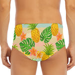 Sand Beach Pineapple Pattern Print Men's Triangle Swim Briefs
