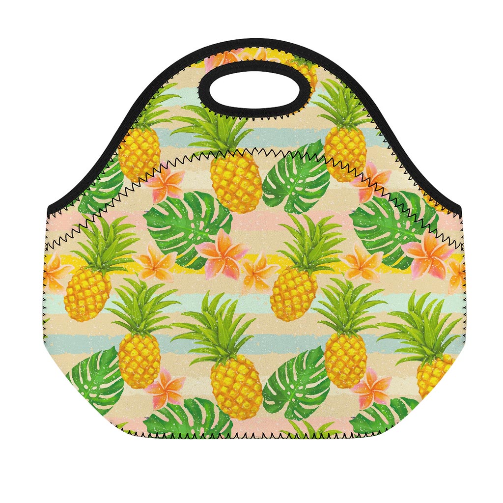 Sand Beach Pineapple Pattern Print Neoprene Lunch Bag