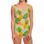 Sand Beach Pineapple Pattern Print One Piece Swimsuit