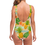 Sand Beach Pineapple Pattern Print One Piece Swimsuit
