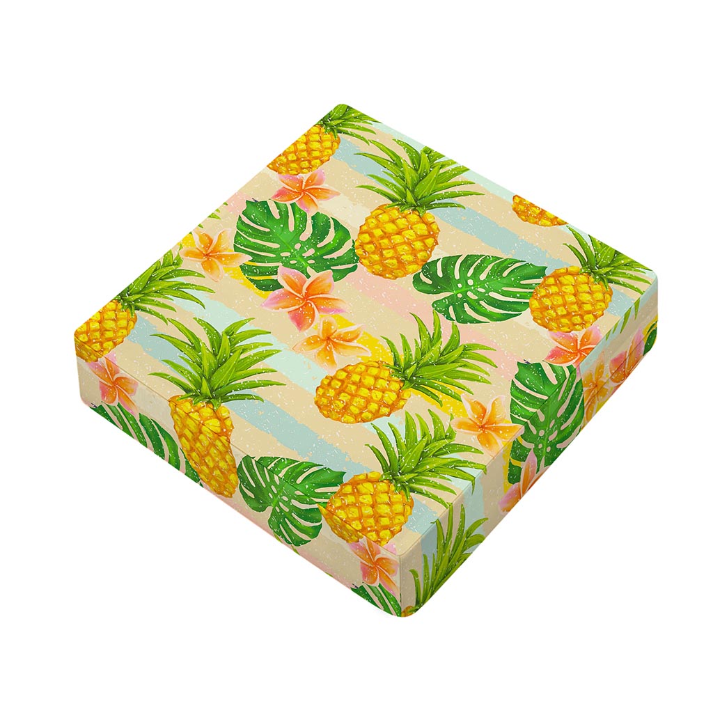 Sand Beach Pineapple Pattern Print Outdoor Seat Cushion Cover